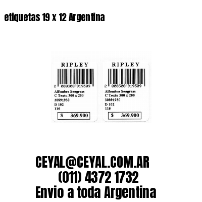 etiquetas 19 x 12 Argentina