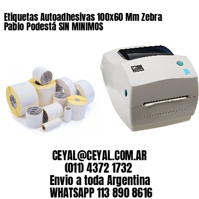 Etiquetas Autoadhesivas 100x60 Mm Zebra  Pablo Podestá SIN MINIMOS