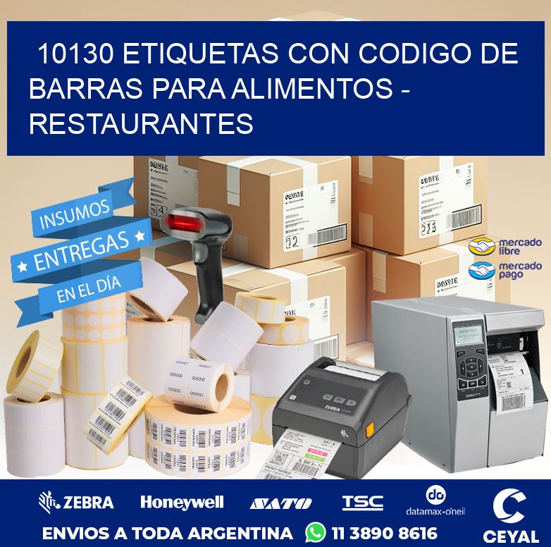 10130 ETIQUETAS CON CODIGO DE BARRAS PARA ALIMENTOS - RESTAURANTES
