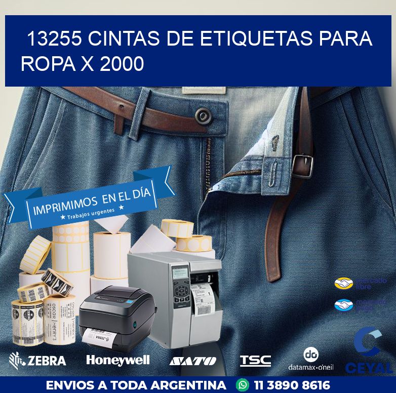13255 CINTAS DE ETIQUETAS PARA ROPA X 2000