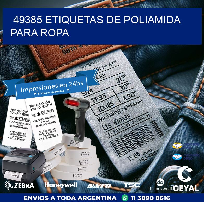 49385 ETIQUETAS DE POLIAMIDA PARA ROPA