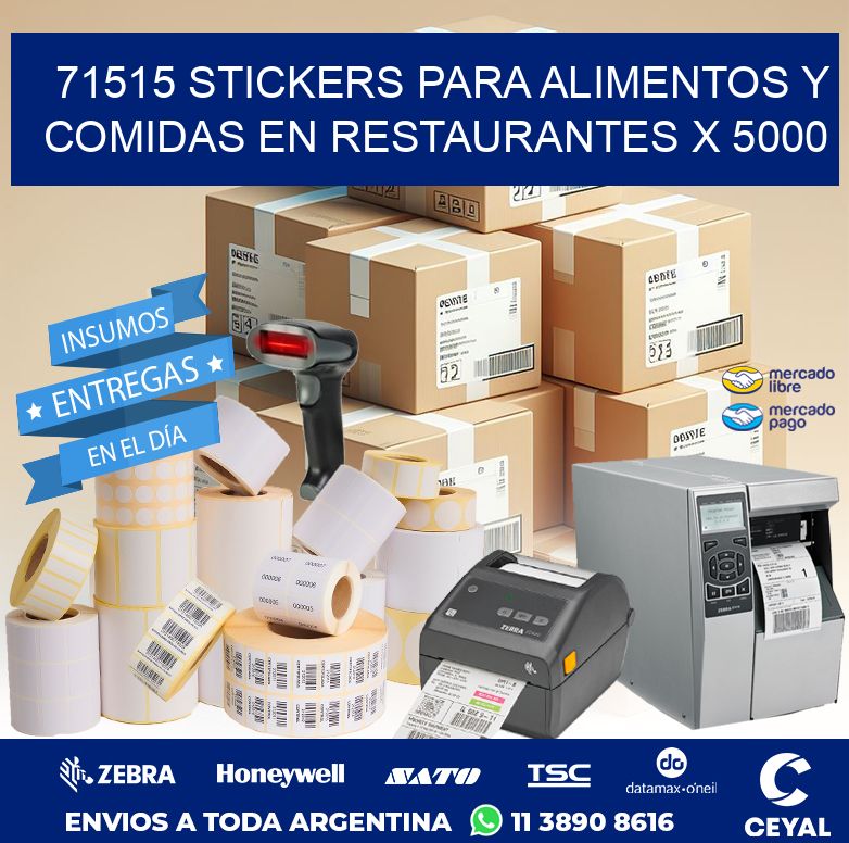 71515 STICKERS PARA ALIMENTOS Y COMIDAS EN RESTAURANTES X 5000