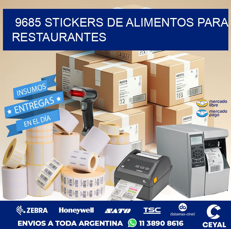 9685 STICKERS DE ALIMENTOS PARA RESTAURANTES